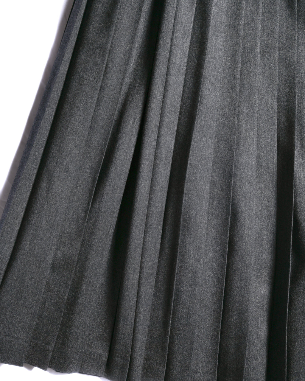 Christian Dior (SAMPLE)/ Archived Pure Wool Luxury Long Pleats Skirt Gray