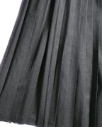 Christian Dior (SAMPLE)/ Archived Pure Wool Luxury Long Pleats Skirt Gray