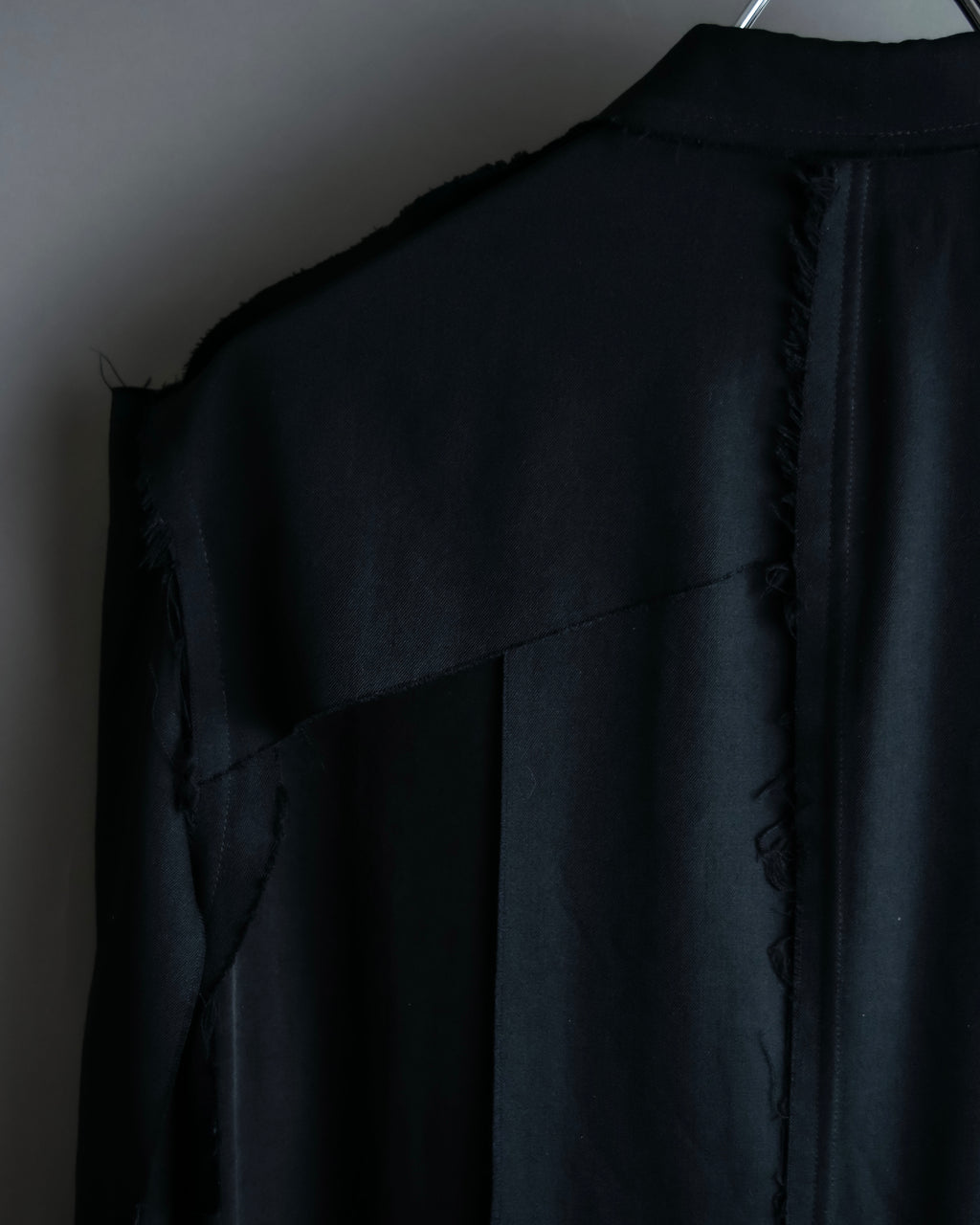 "B Yohji Yamamoto" Inside-out design super long shirt coat