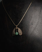 “Christian Dior” 90’s-00’s Antique gold botanical pendant necklace