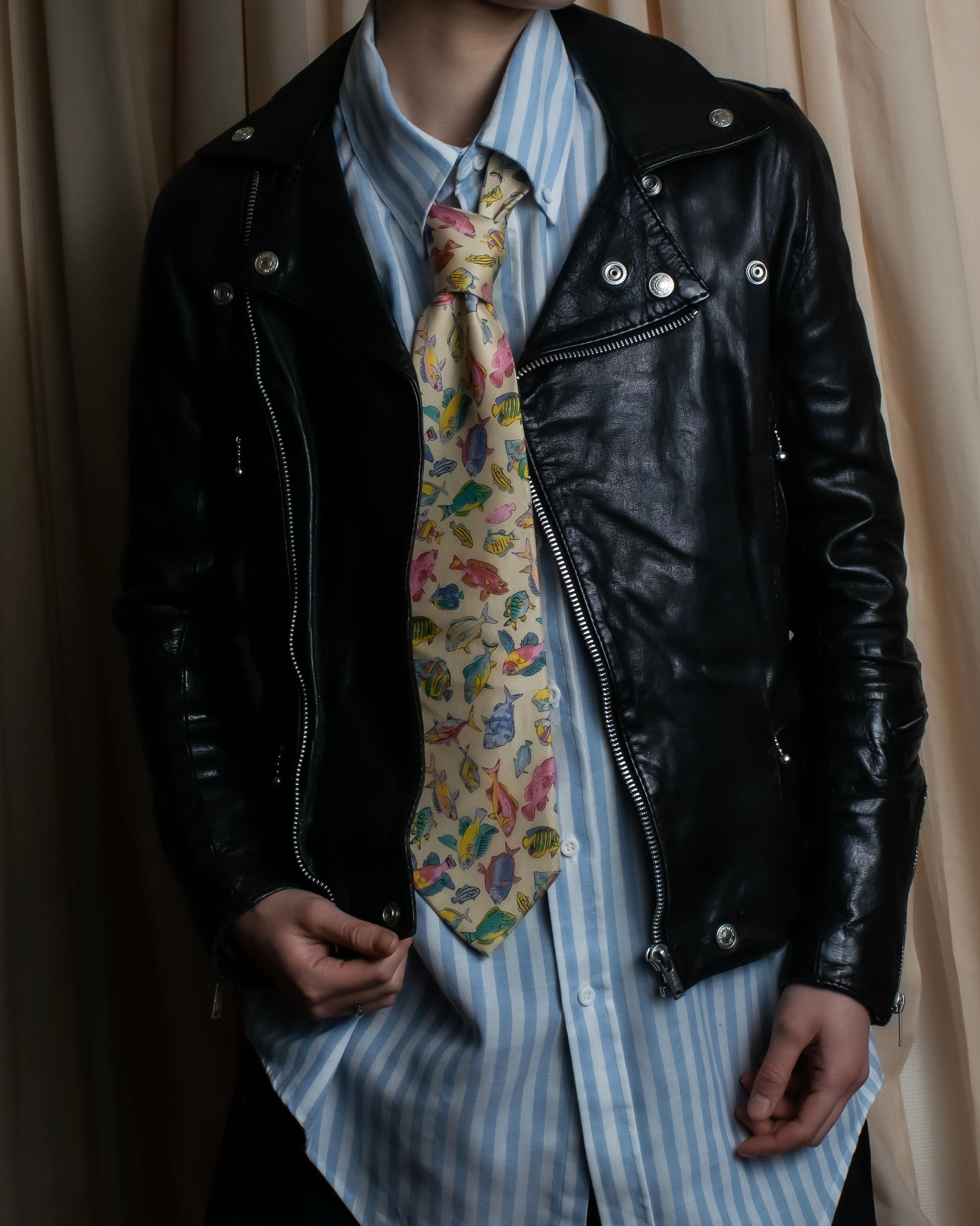 "HYSTERIC GLAMOUR" Lamb leather double riders jacket