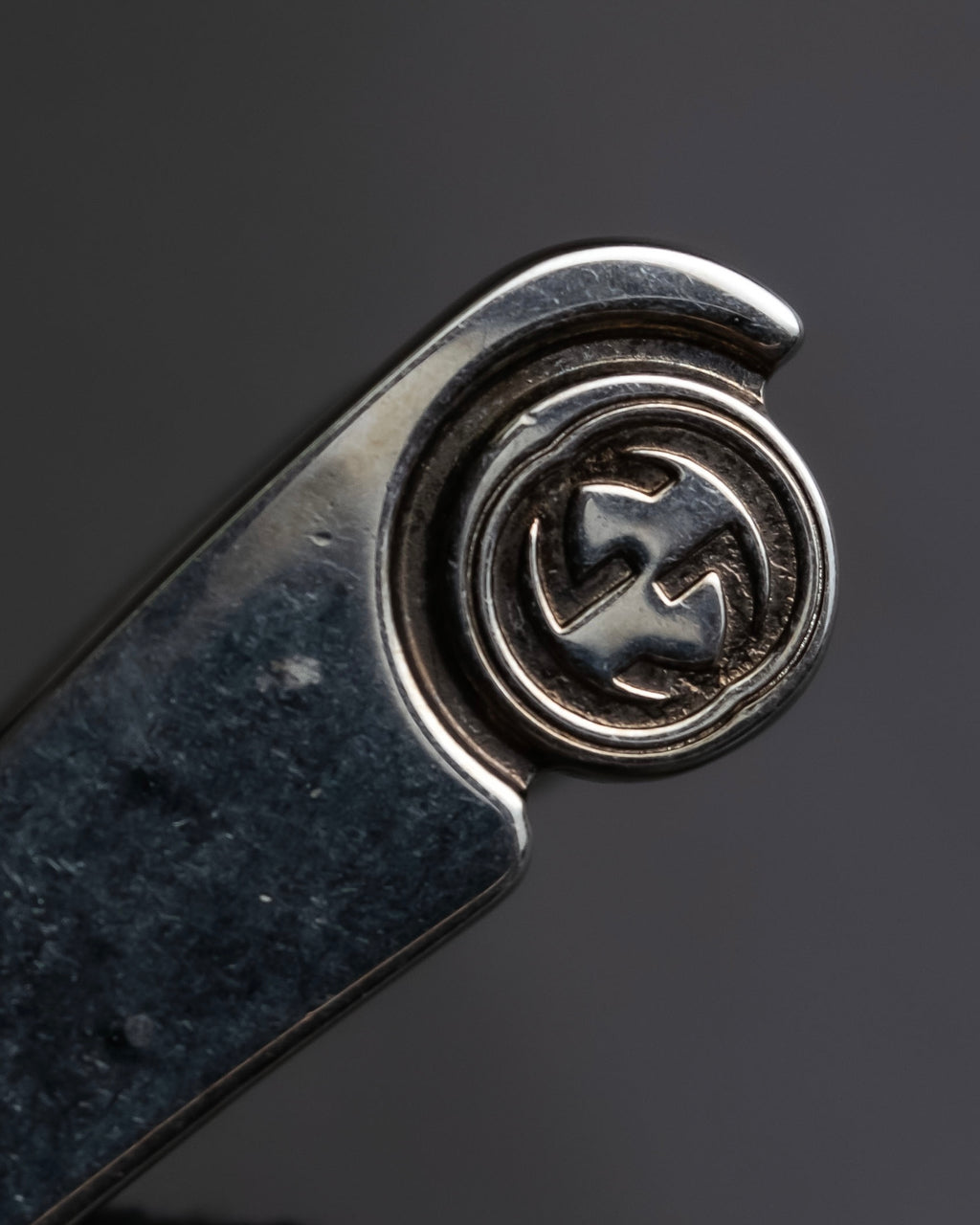 "GUCCI" Large buckle grained leather belt