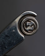 "GUCCI" Large buckle grained leather belt