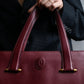 "Cartier" Jewelry ruby color leather tote bag