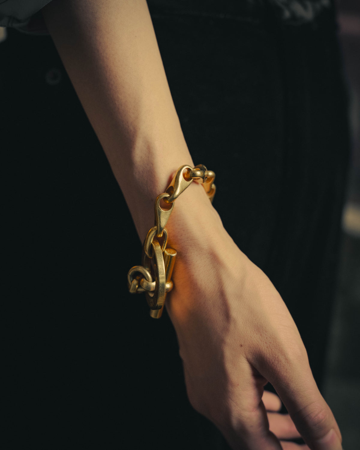 –SPECIAL– "CELINE" 90's Sculptural toggle chain bracelet