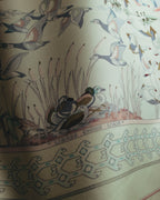 "Hermès" 00's Pastel bird print silk scarf