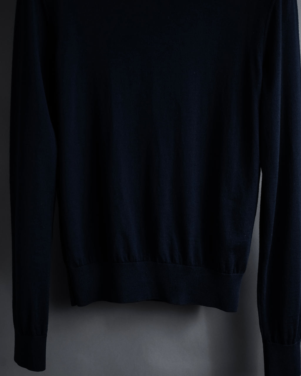 "CELINE" Hedi Slimane design compact silhouette wool knit