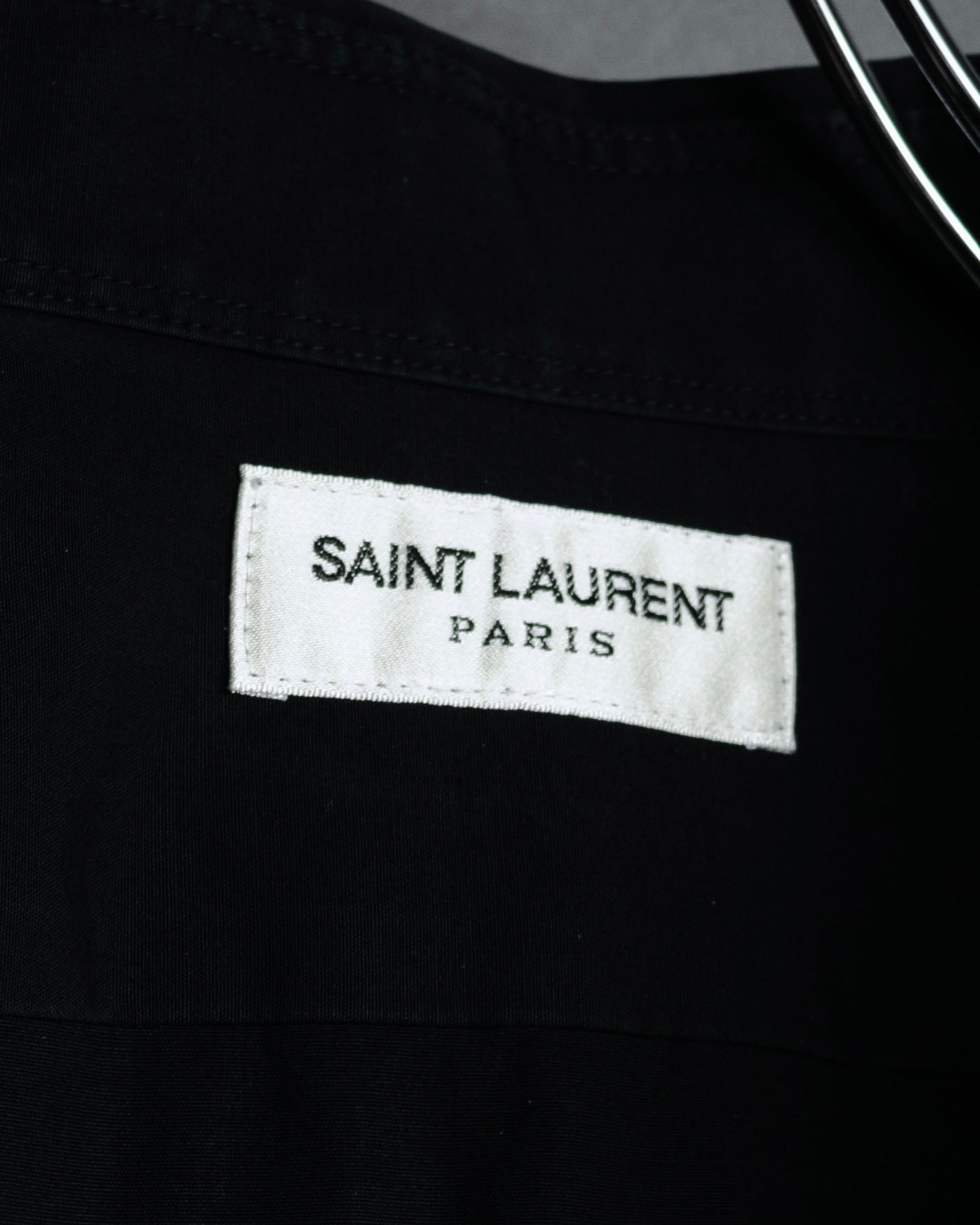 "SAINT LAURENT" 2017 season minimalist black dress shirt