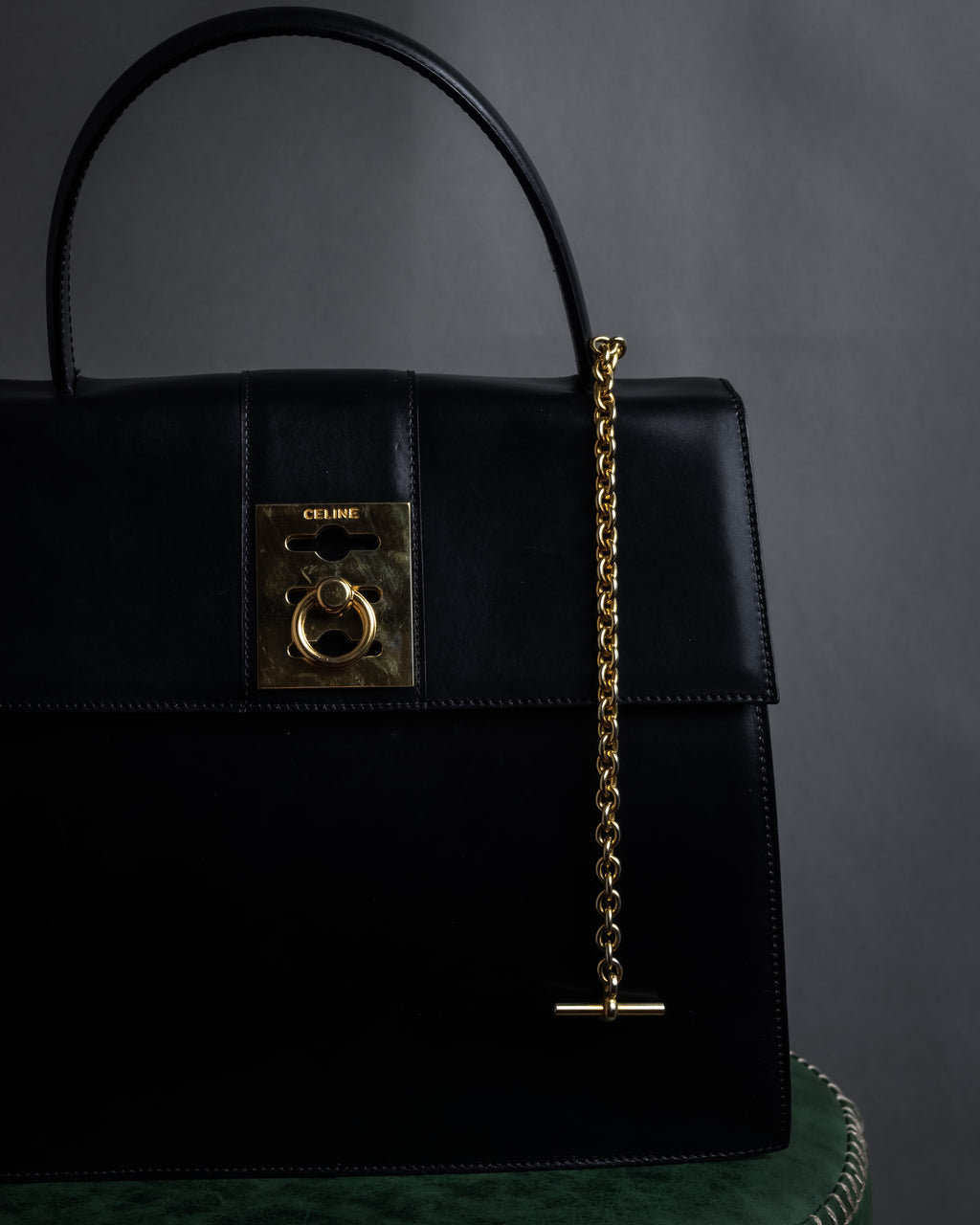 “CELINE” Early 80’s equestrian hardware top-handle bag