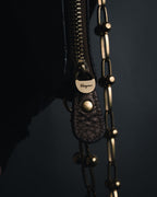 "Salvatore Ferragamo" 2000’s gathered metallic leather ball-link shoulder bag