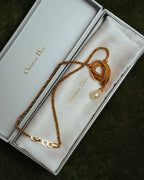 –SPECIAL– “Christian Dior” 80’s-90’s rope knot pearl drop necklace