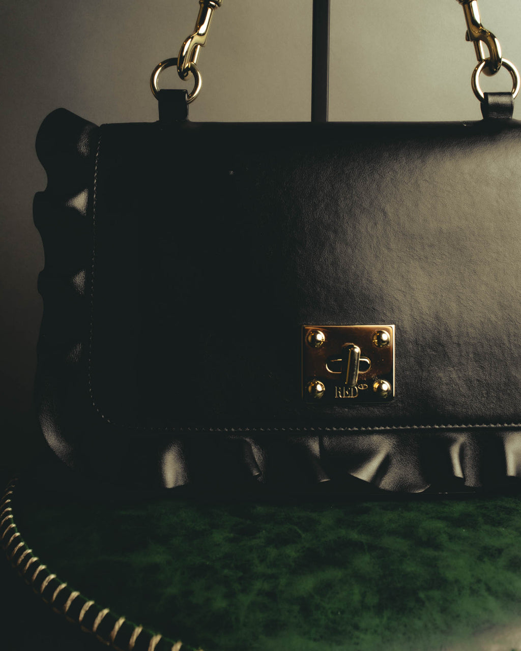 "RED VALENTINO" 2010's Ruffled leather shoulder bag