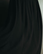 “HERMÈS” 90’s-00’s Minimal black silk wrap skirt