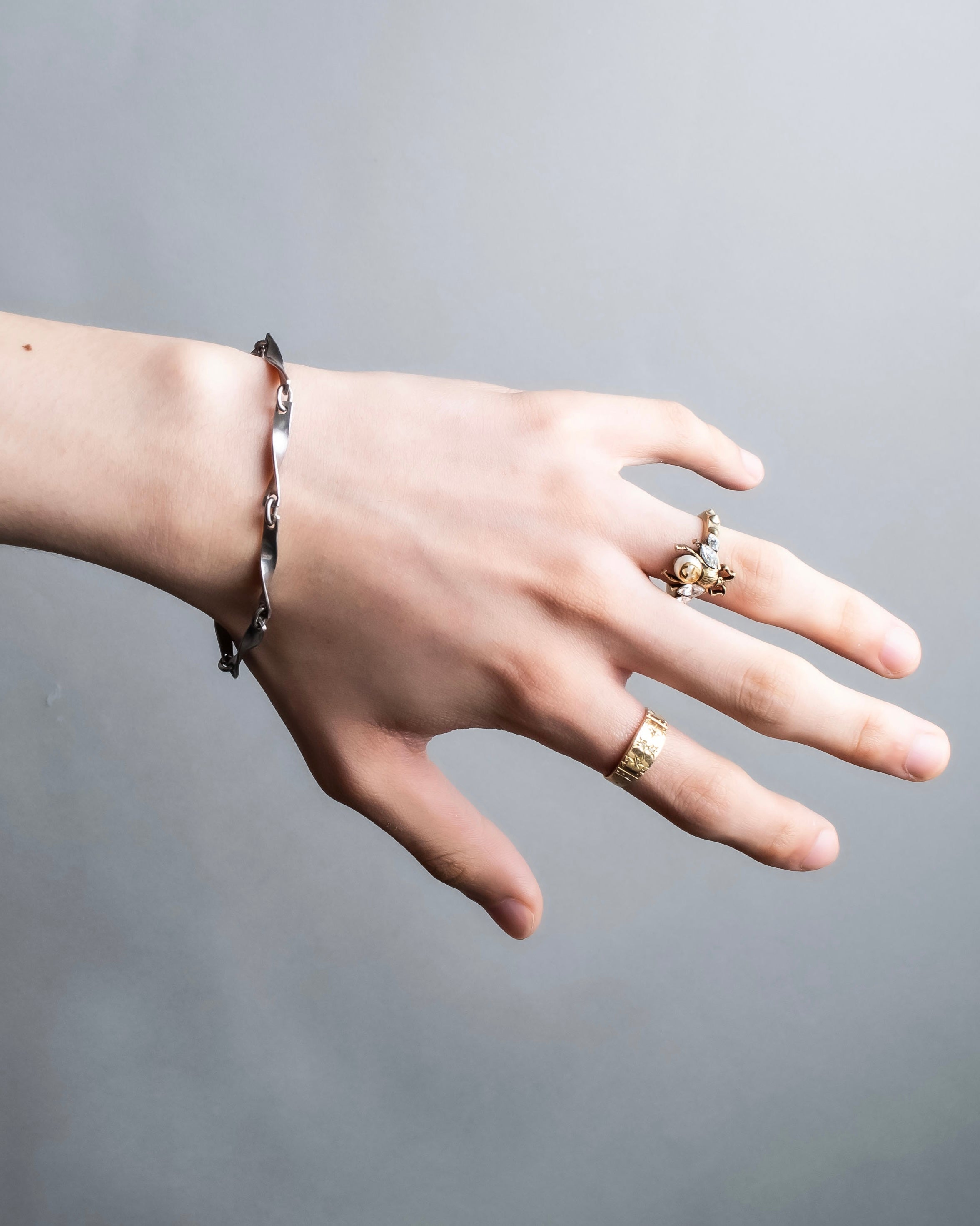 "GEORG JENSEN" Twisted detail silver bracelet