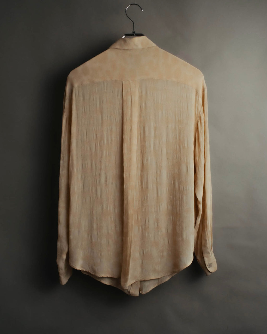 "FENDI" 80's-90's Draped rayon jacquard shirt