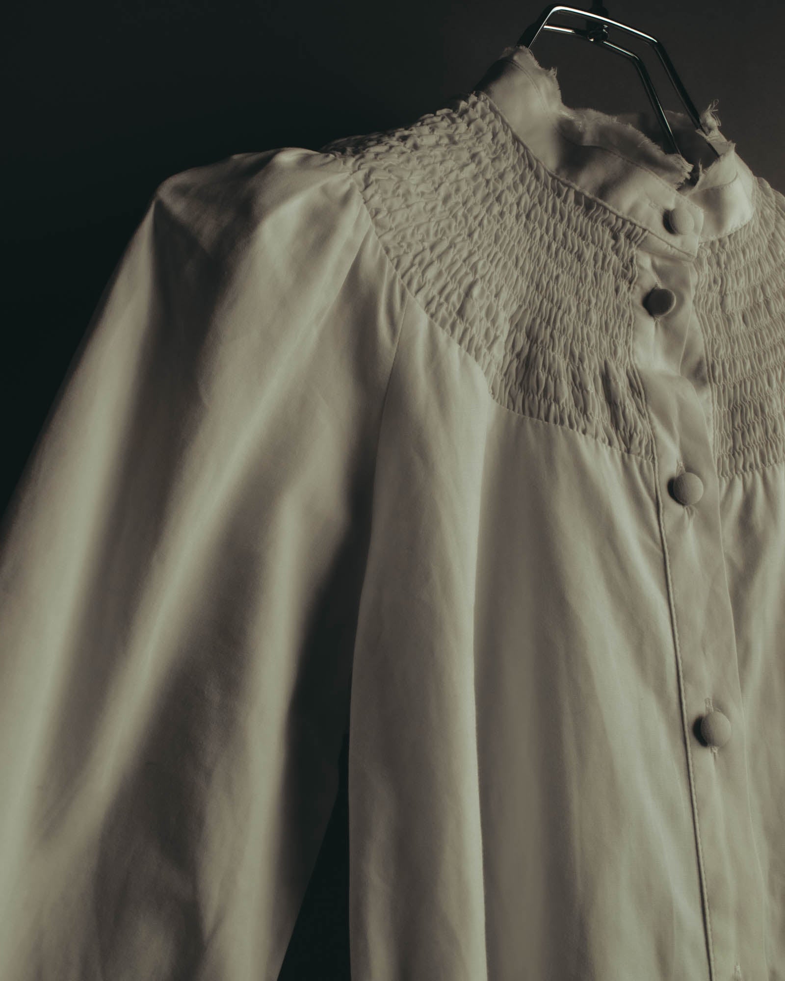 "Véronique Branquinho" 90's-00's Delicately smocked cotton blouse
