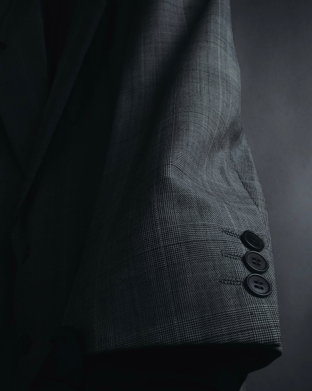 "YVES SAINT LAURENT" 80’s-90’s glen check tailored suit set