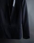 "HELMUT LANG" Leather lapel design, glossy jacket