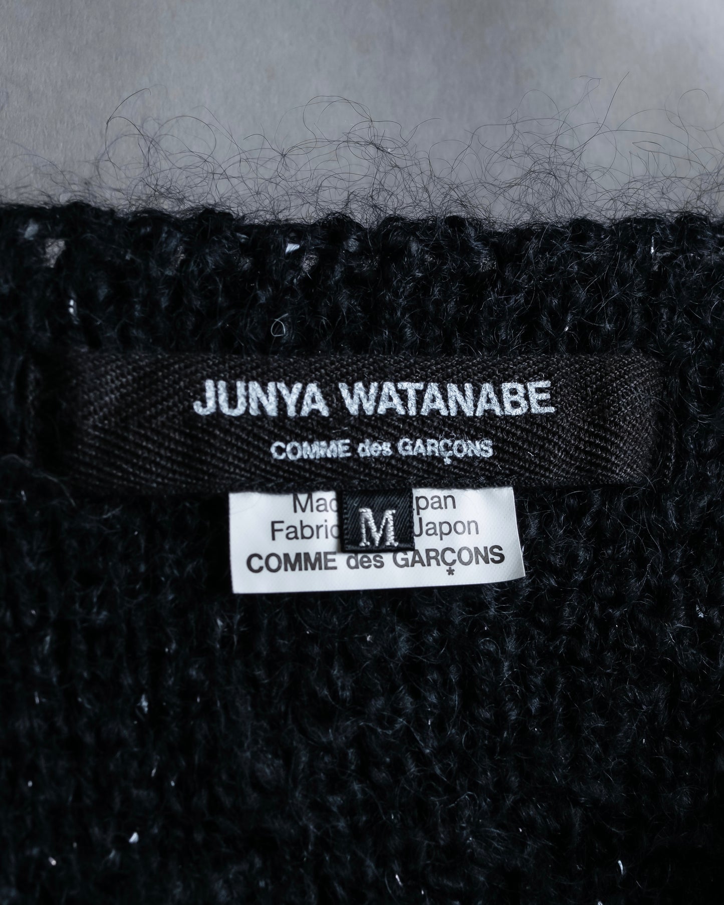 "JUNYA WATANABE COMME des GARCONS" Fringe design brushed V-neck knit pullover