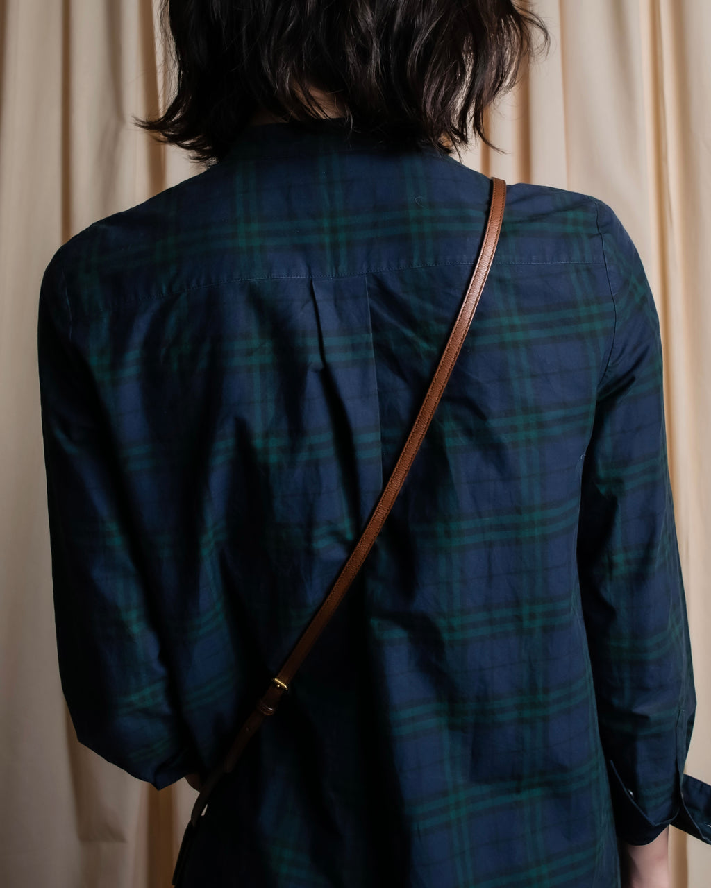 "BURBERRY" Tartan check pattern frill shirt