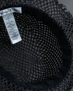 "Christian Dior" Raffia ribbon design paper fiber hat