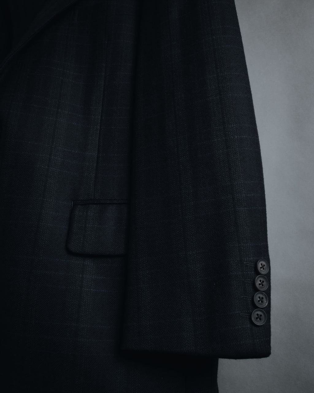 "Burberrys" 90’s dark check wool cashmere blend tailored jacket