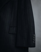 "Burberrys" 90’s dark check wool cashmere blend tailored jacket