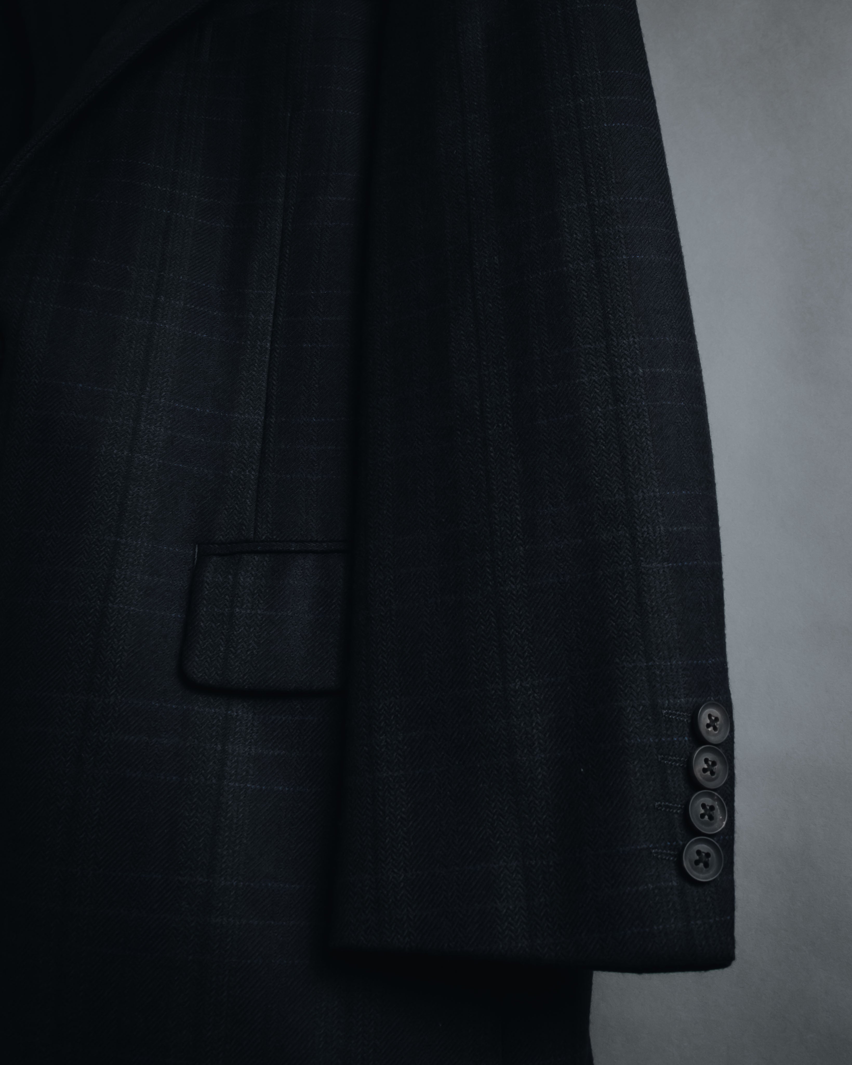 "Burberrys" 90’s dark check wool cashmere blend tailored jacket