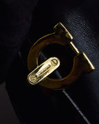 "Salvatore Ferragamo" Architectural trapezoid shape gancini leather shoulder bag