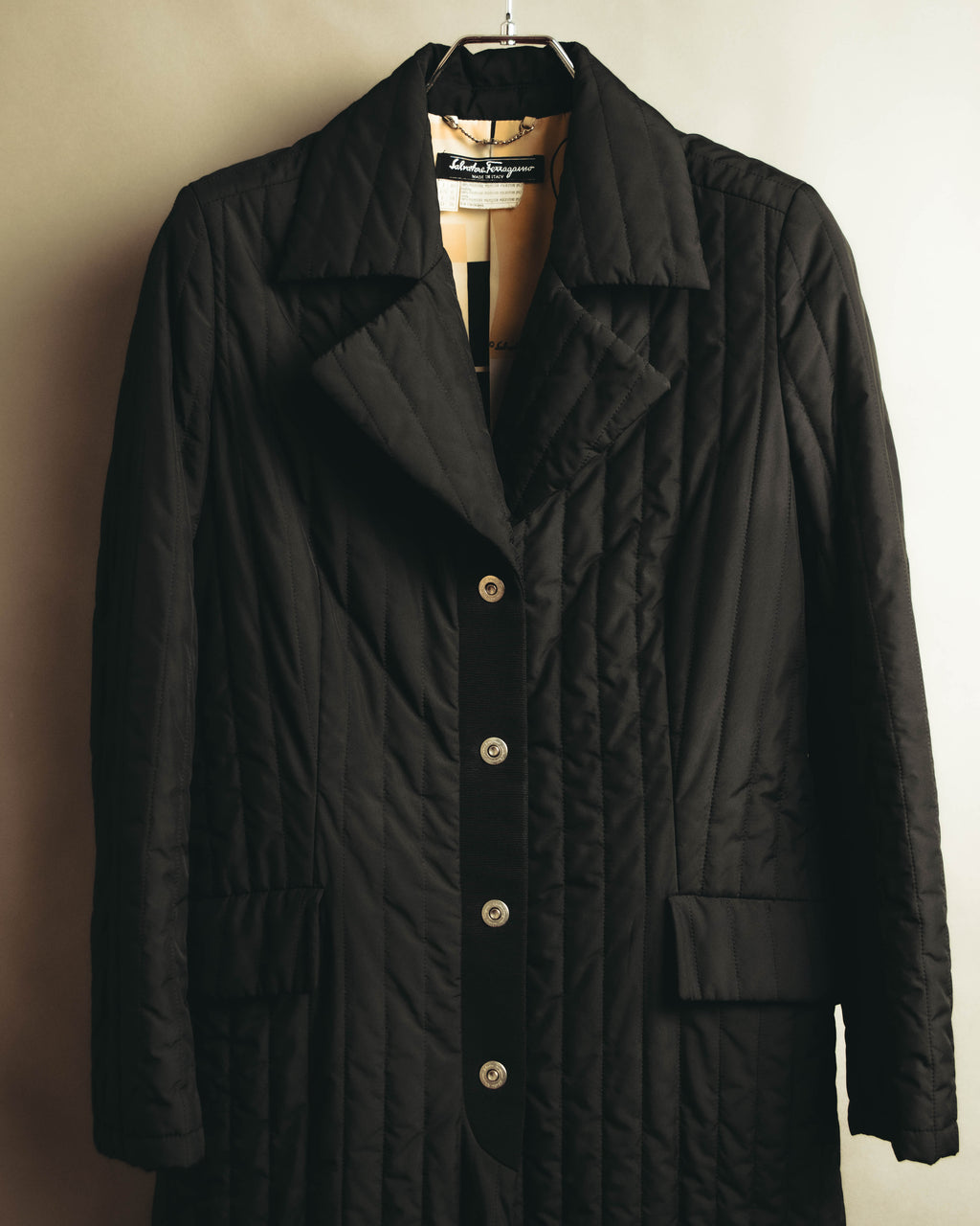 “Salvatore Ferragamo” 00’s-10’s Padded tailored long coat