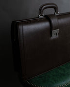 "BURBERRY" Metal belt design embossed PVC briefcase