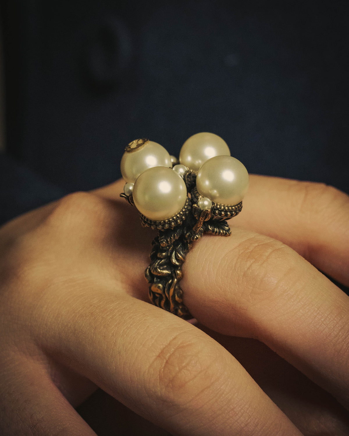 -SPECIAL- "GUCCI" 2015-2022 Pearl cluster sculptural statement ring