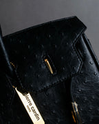 "Pierre Cardin" Turnlock design ostrich leather top handle bag