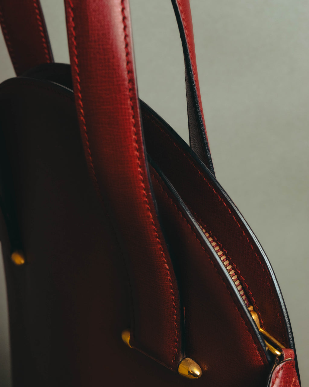 "Cartier" 80's-90's Bordeaux leather handbag