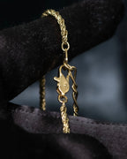 “Yves Saint Laurent” antique processed gold chain necklace