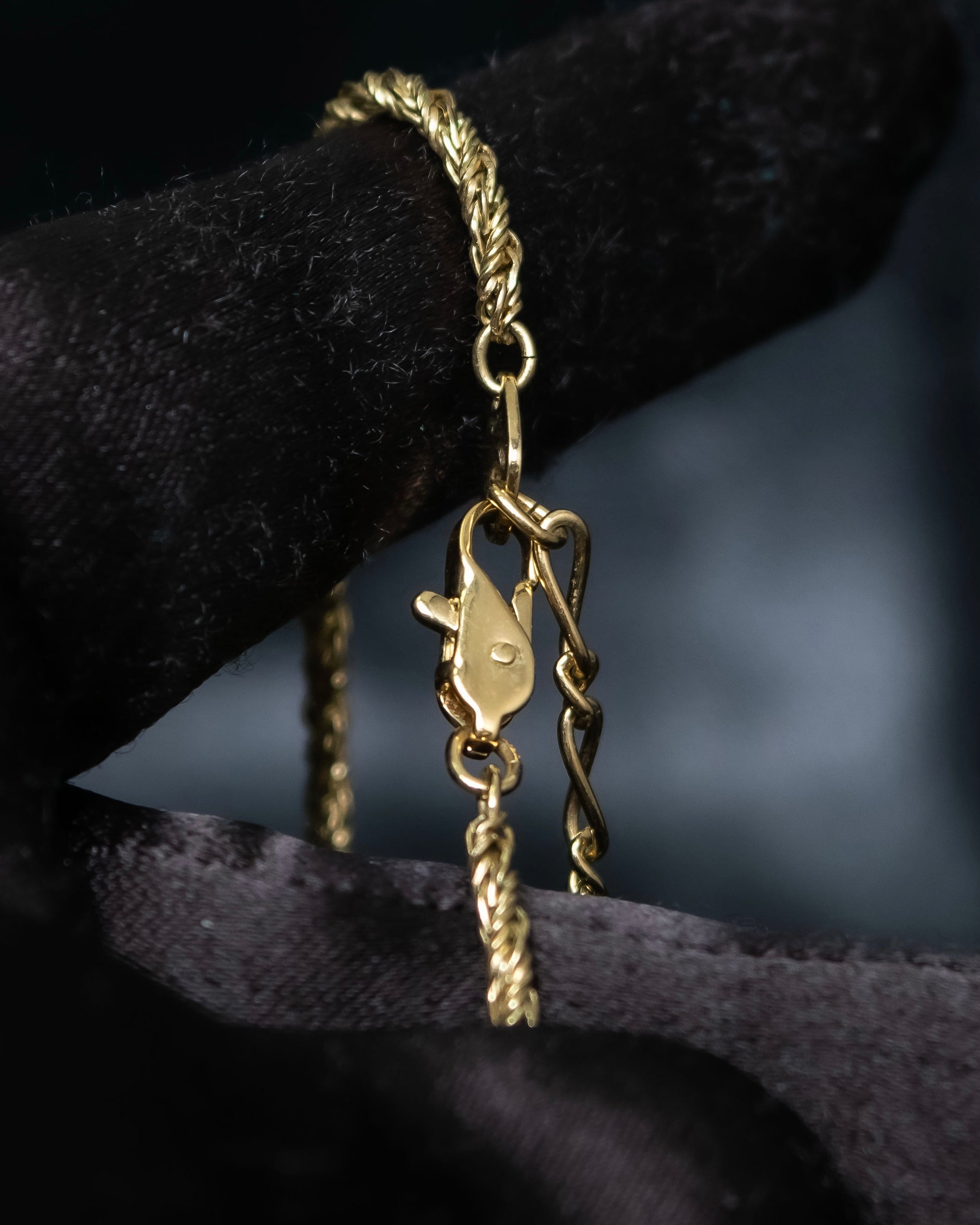 “Yves Saint Laurent” antique processed gold chain necklace