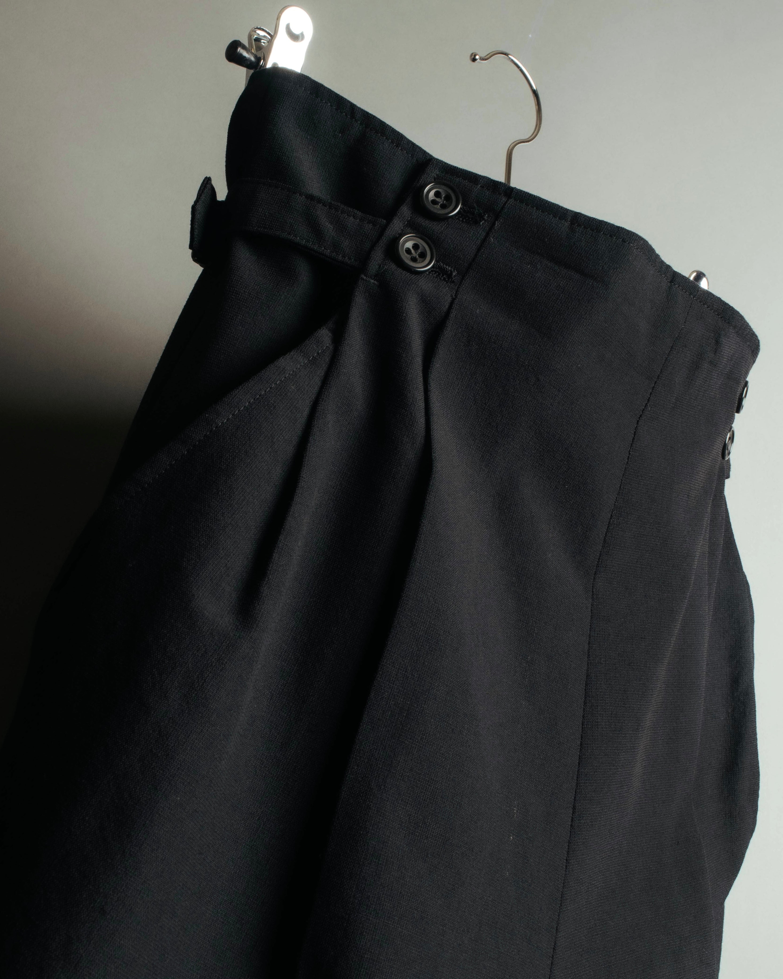 "Y’s" 90's-00's Vintage architectural high-waisted wide tapered wool trousers