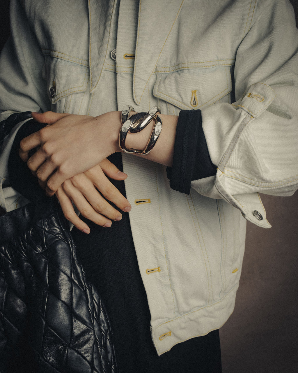 -SPECIAL- “Dior” 2003-2006 Knot stone silver cuff