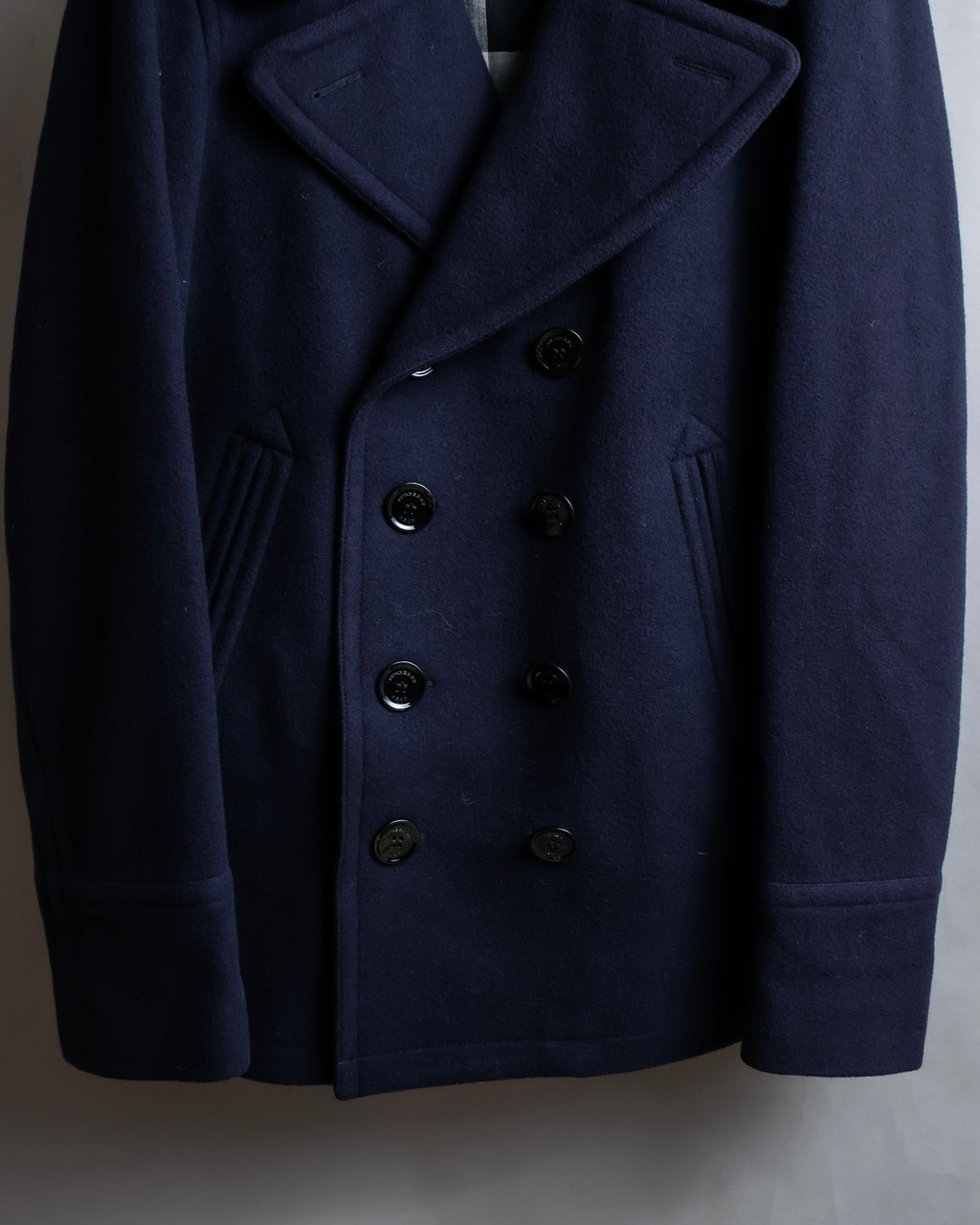 "BURBERRY BRIT" Double breasted wool melton pea coat