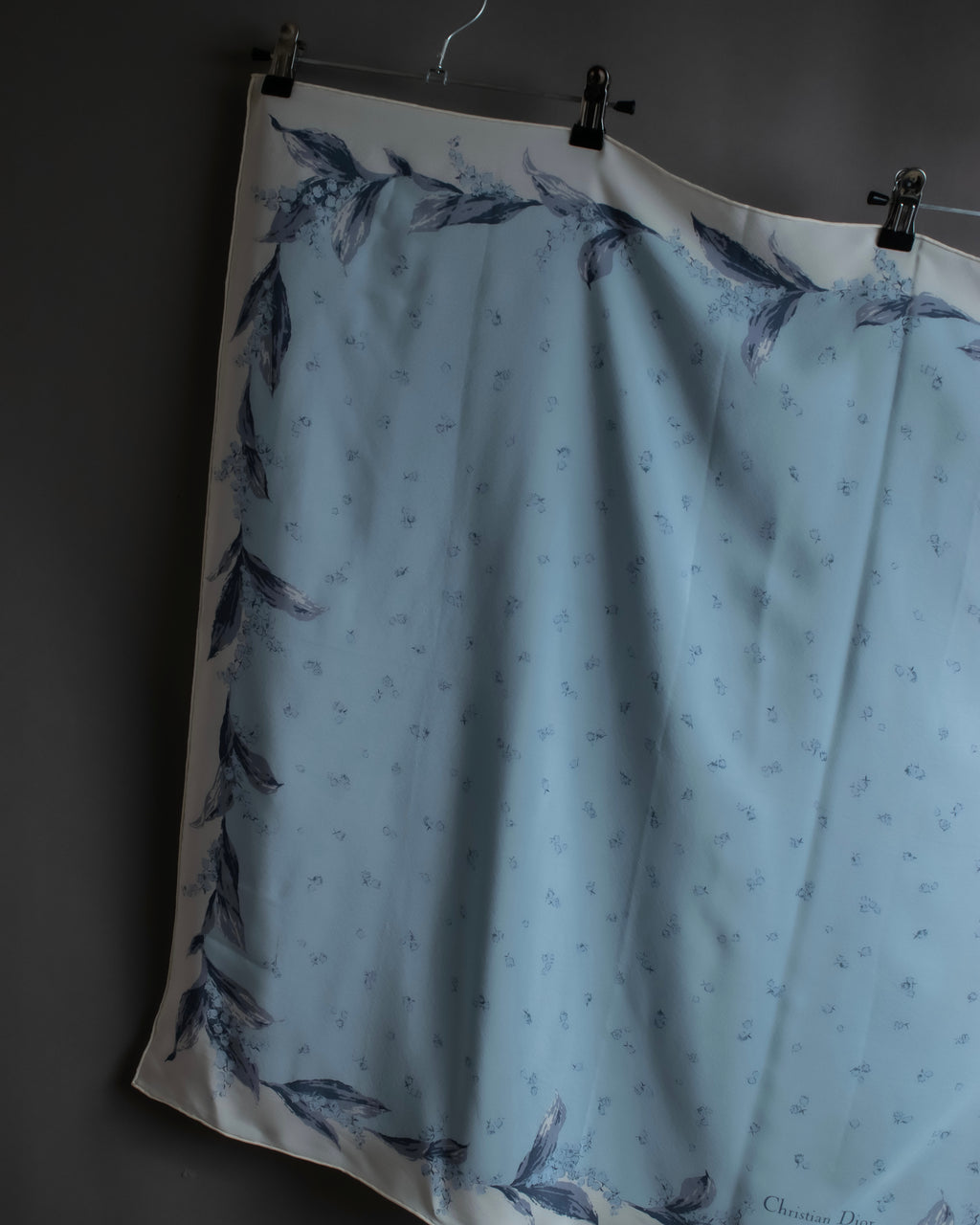 "Christian Dior" Bird motif silk scarf