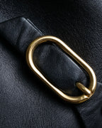 "CELINE" Various studs horizontal leather 2way bag