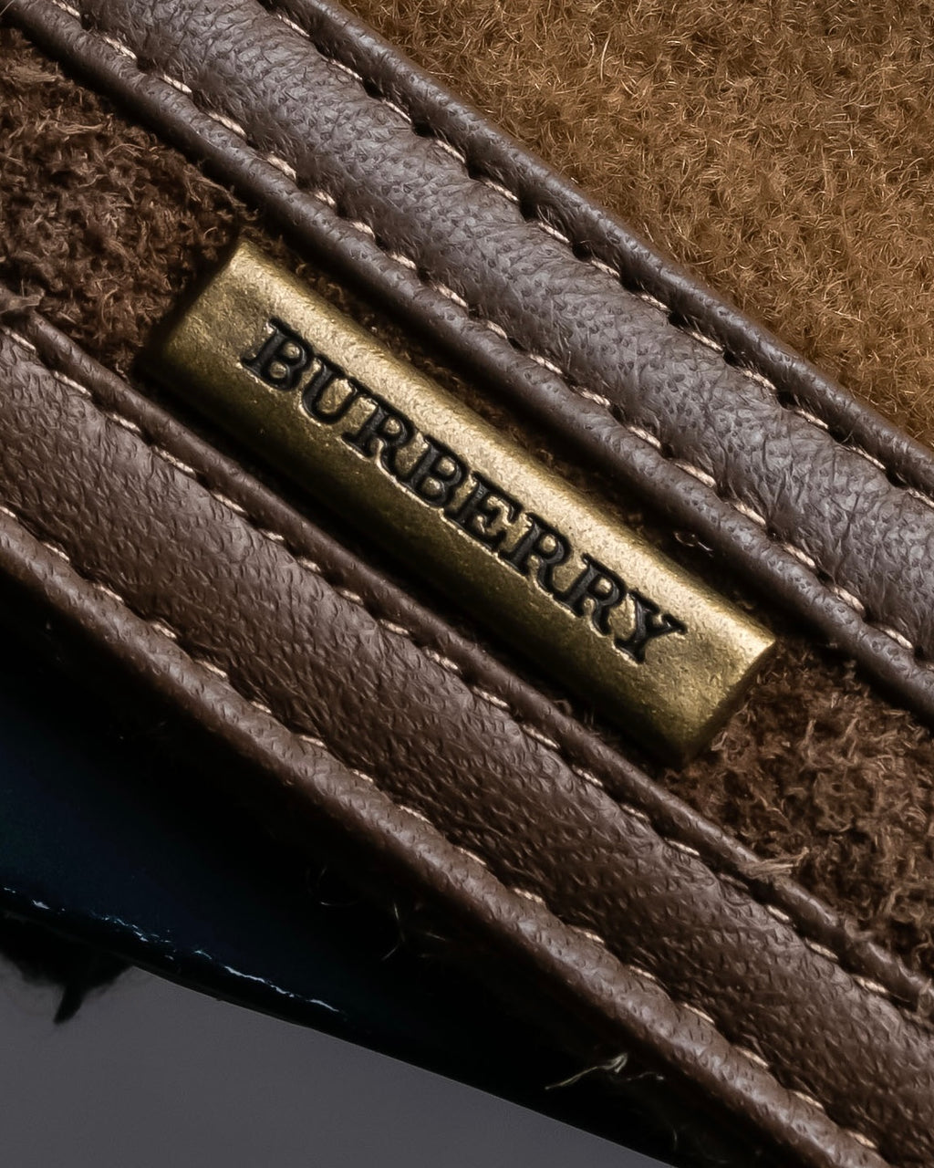 "BURBERRY" Cashmere blend design suede leather gloves