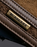 "BURBERRY" Cashmere blend design suede leather gloves