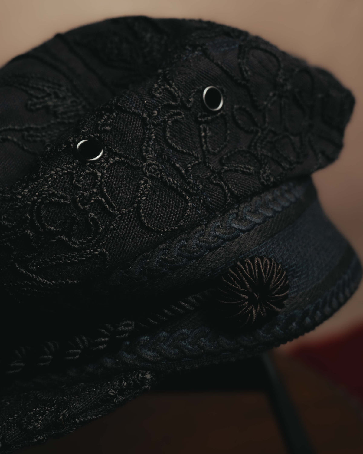 -SPECIAL- "Christian Dior" 20's Intricately embroidered botanical sailor cap