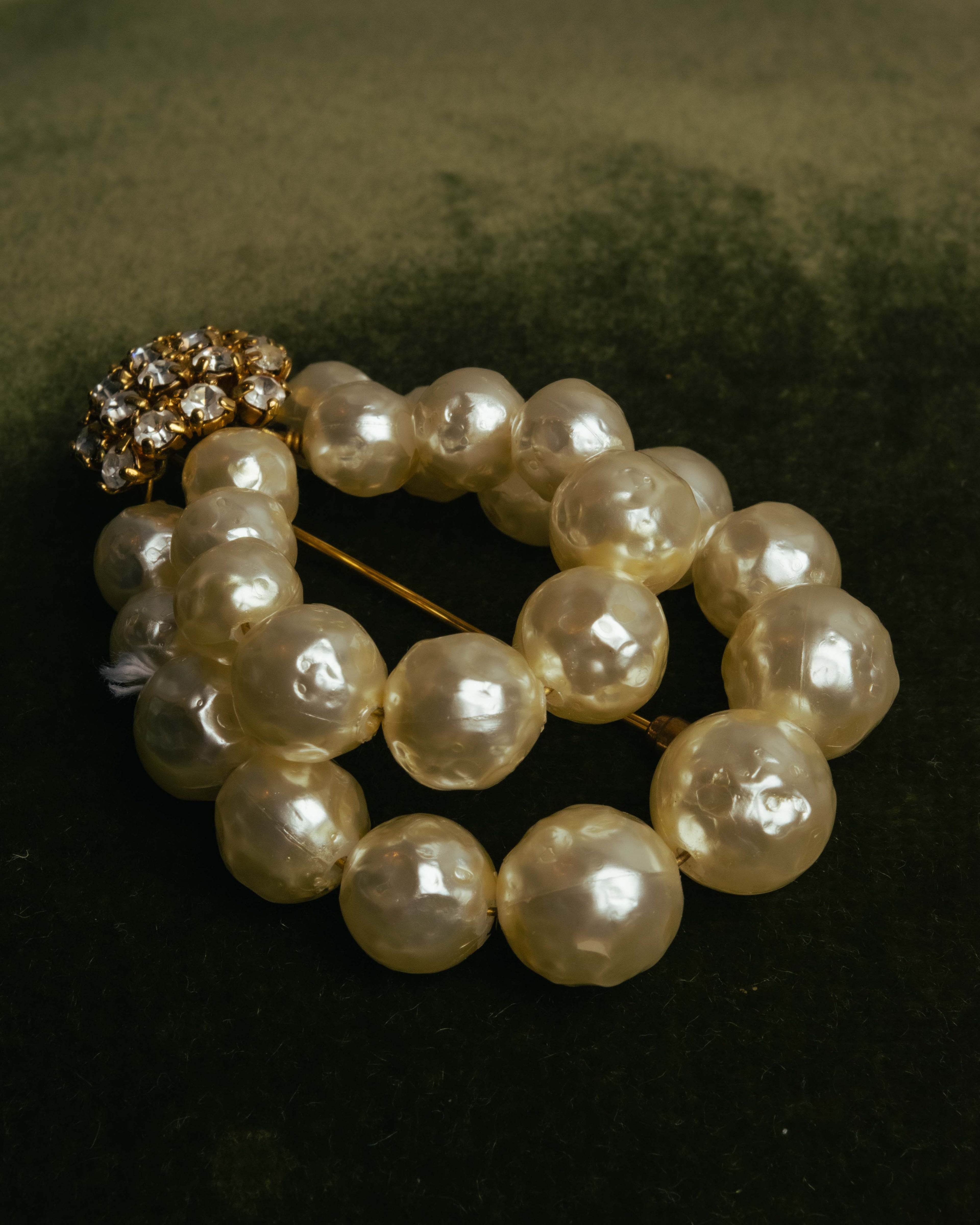 “Christian Dior” 70’s-80’s Boutique pearl rhinestone brooch