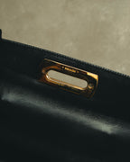 "Salvatore Ferragamo" 80's-90's Structured leather top handle bag