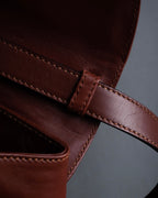 "Salvatore Ferragamo" Coin motif metal design leather hand bag