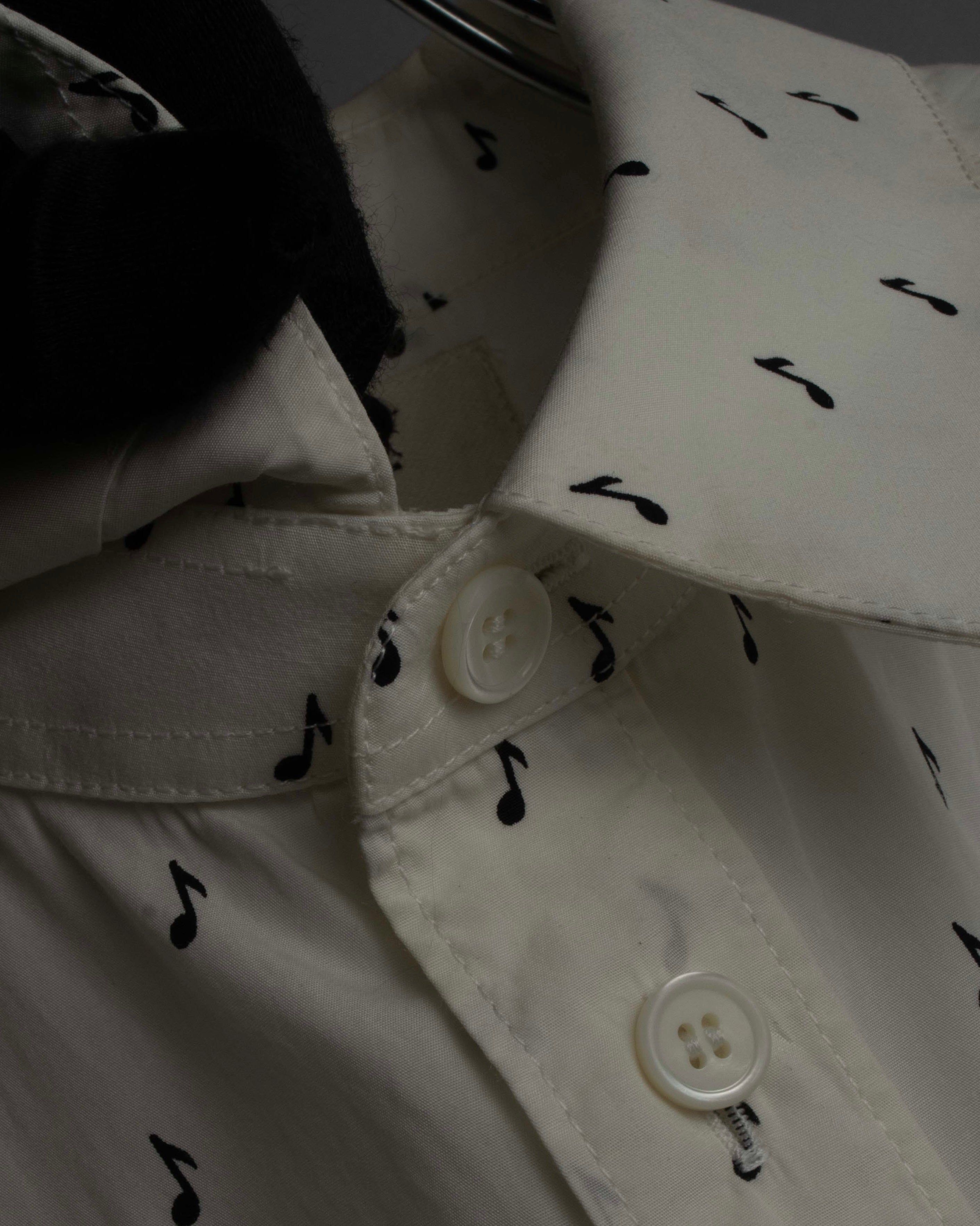 "CELINE" Musical note motif cotton shirt