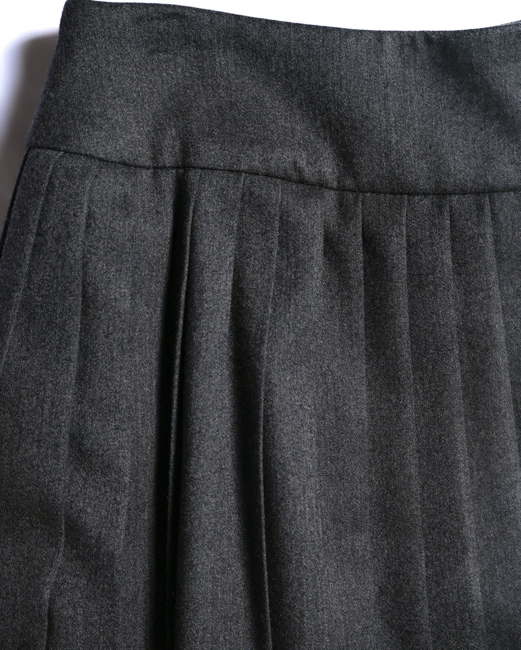 Christian Dior (SAMPLE)/ Archived Pure Wool Luxury Long Pleats Skirt Gray