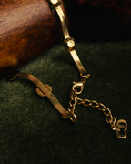 "Christian Dior" 90's-00's Fluted gold tone chain anklet